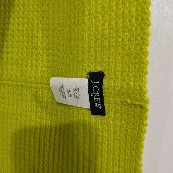 J. Crew Factory Seed Stitch Knitted Infinity Scarf Lime Green Neon One Size - Picture 2 of 2